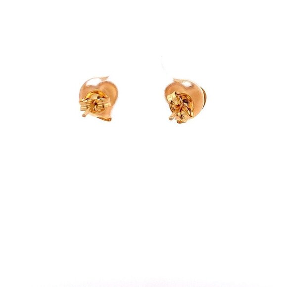 18K Yellow Gold Earrings Heart Stud Textured 0.95 grams Small - Picture 9 of 13
